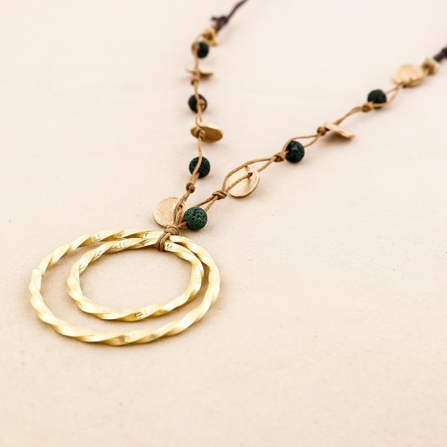 LONG METAL PENDANT NECKLACE
