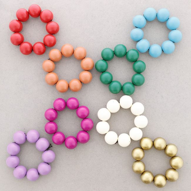 ELASTIC WOODEN BALLS BRACELET