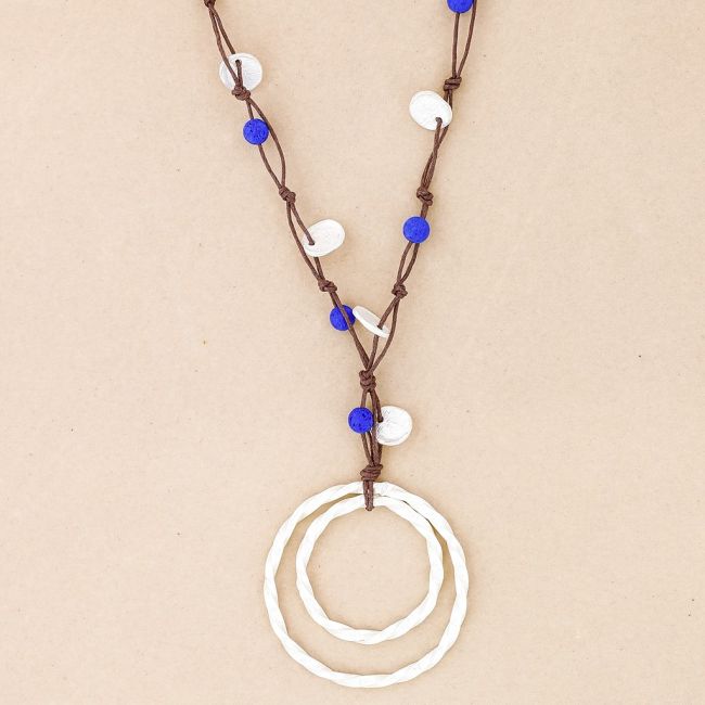 LONG METAL PENDANT NECKLACE