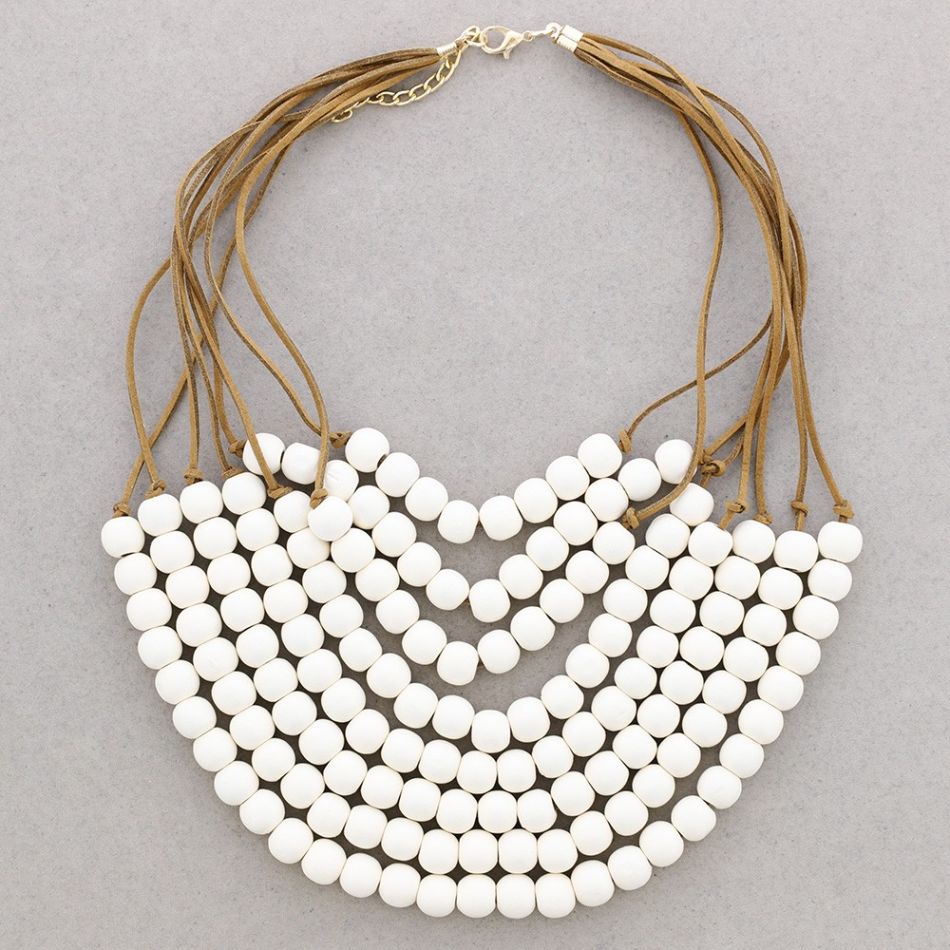 WOODEN BALLS BIB NECKLACE