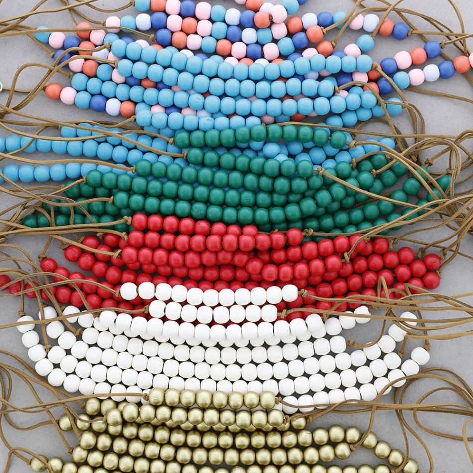 COLLAR BABERO BOLAS MADERA