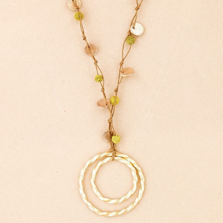 LONG METAL PENDANT NECKLACE