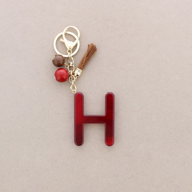 RESIN INITIAL LETTER H PENDANT KEYCHAIN