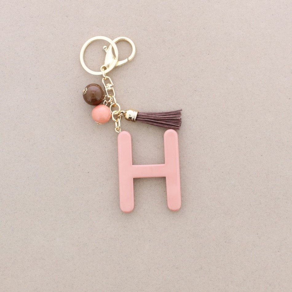 RESIN INITIAL LETTER H PENDANT KEYCHAIN