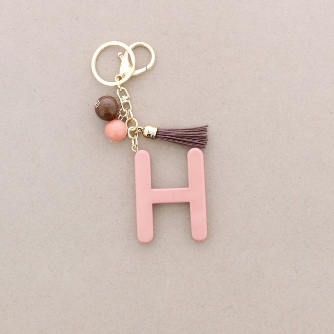 RESIN INITIAL LETTER H PENDANT KEYCHAIN