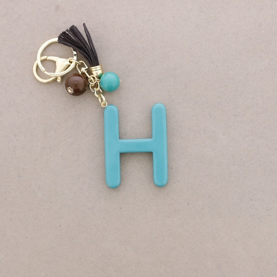 RESIN INITIAL LETTER H PENDANT KEYCHAIN