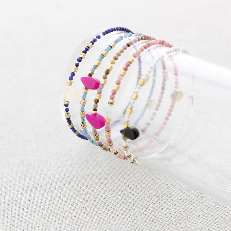 STEEL ELASTIC BRACELET WITH STONES