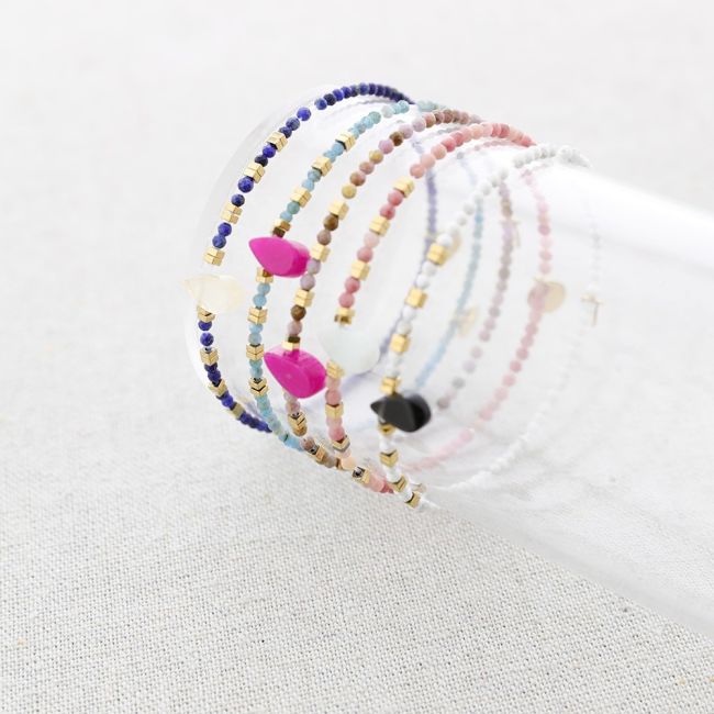 PULSERA ELÁSTICA ACERO PIEDRAS