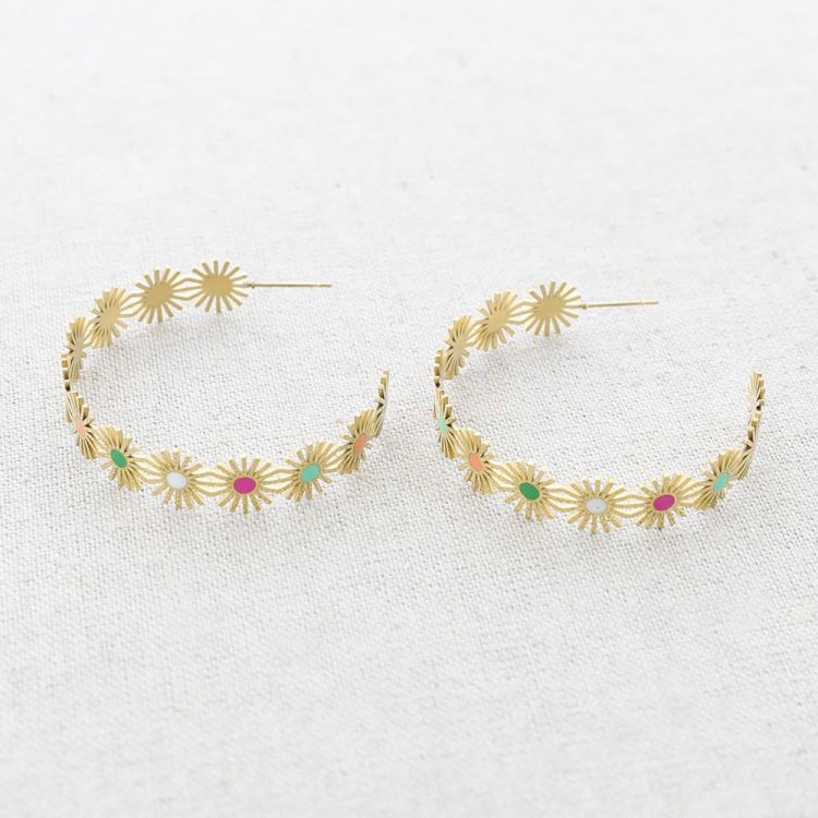 PENDIENTES ACERO ARO SOLES ESMALTE 2