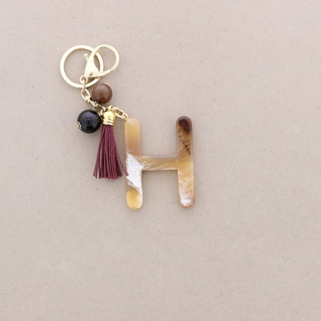 RESIN INITIAL LETTER H PENDANT KEYCHAIN