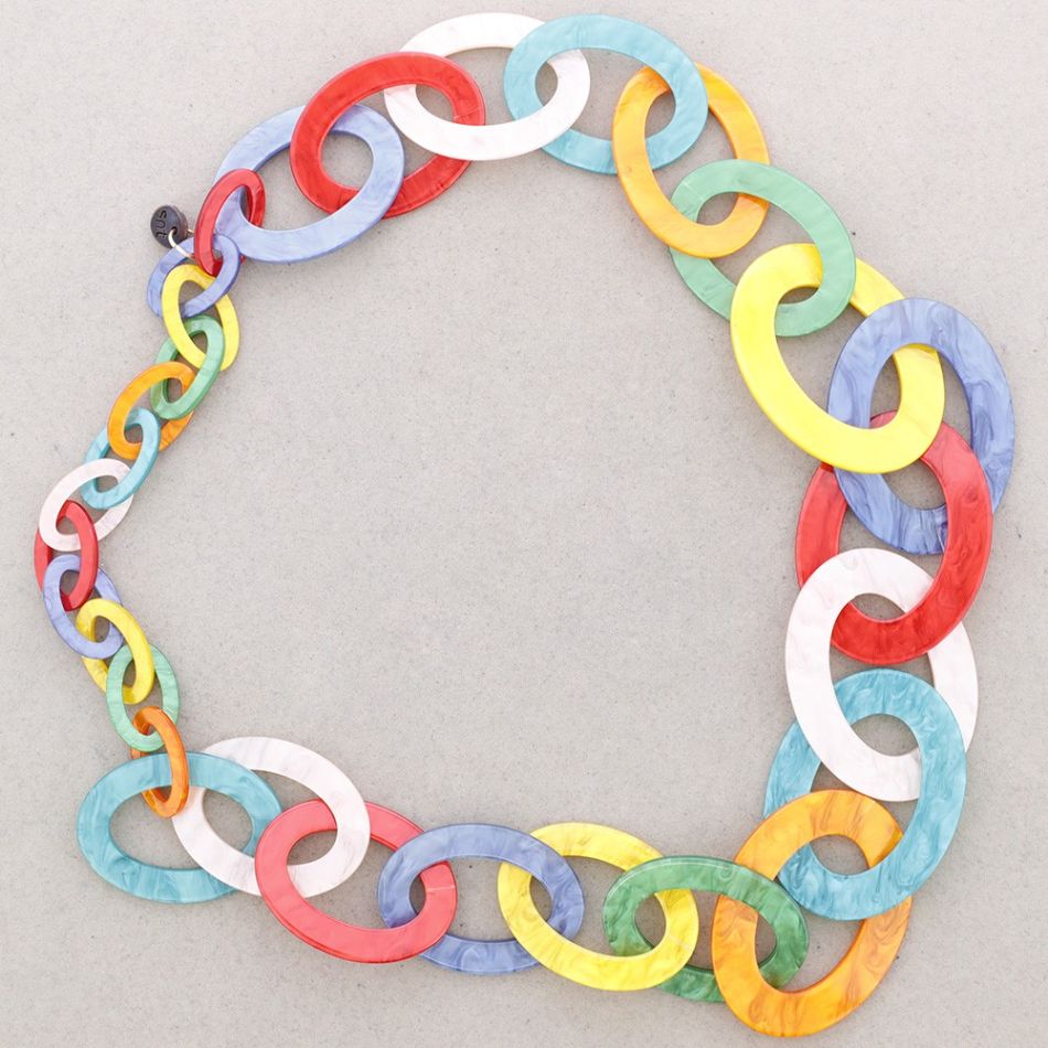 LONG RESIN CHAIN NECKLACE