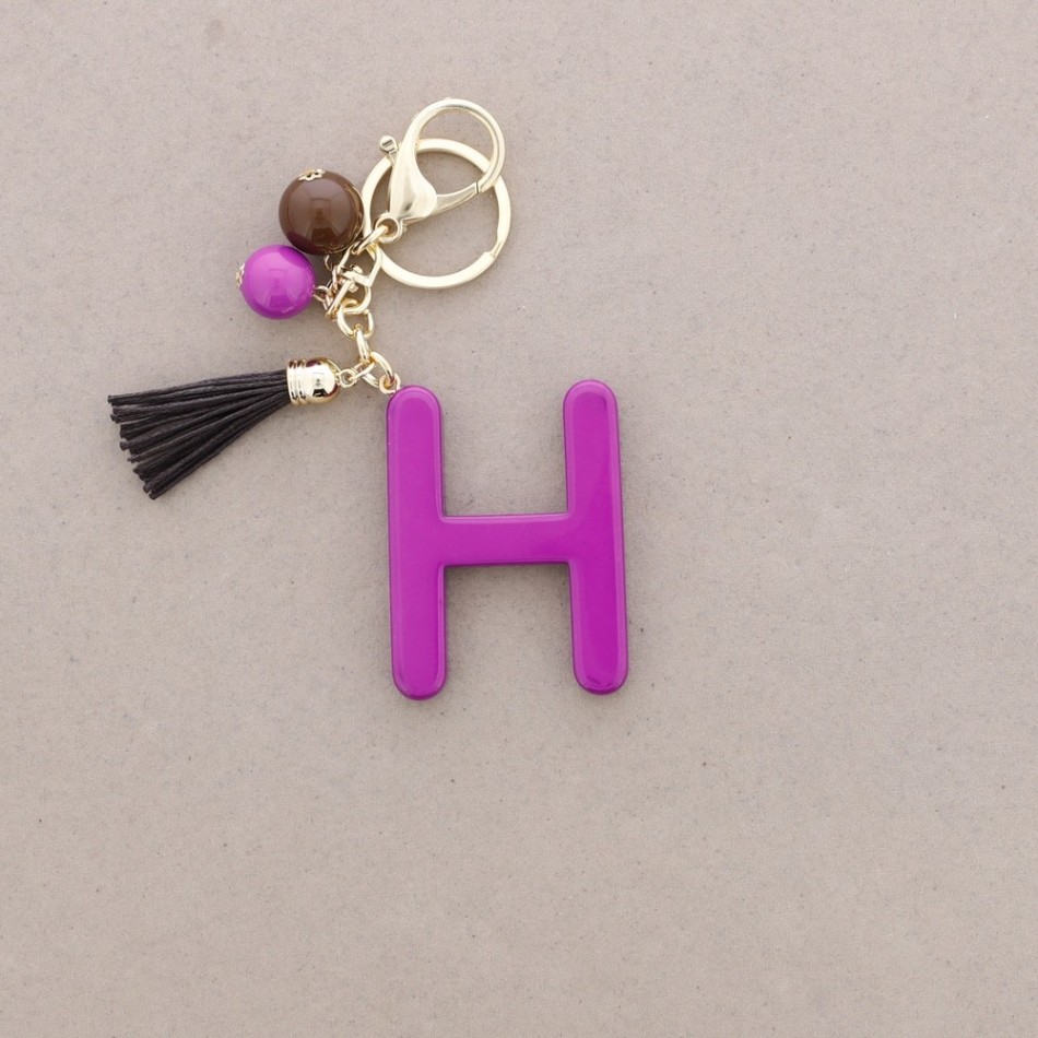 RESIN INITIAL LETTER H PENDANT KEYCHAIN