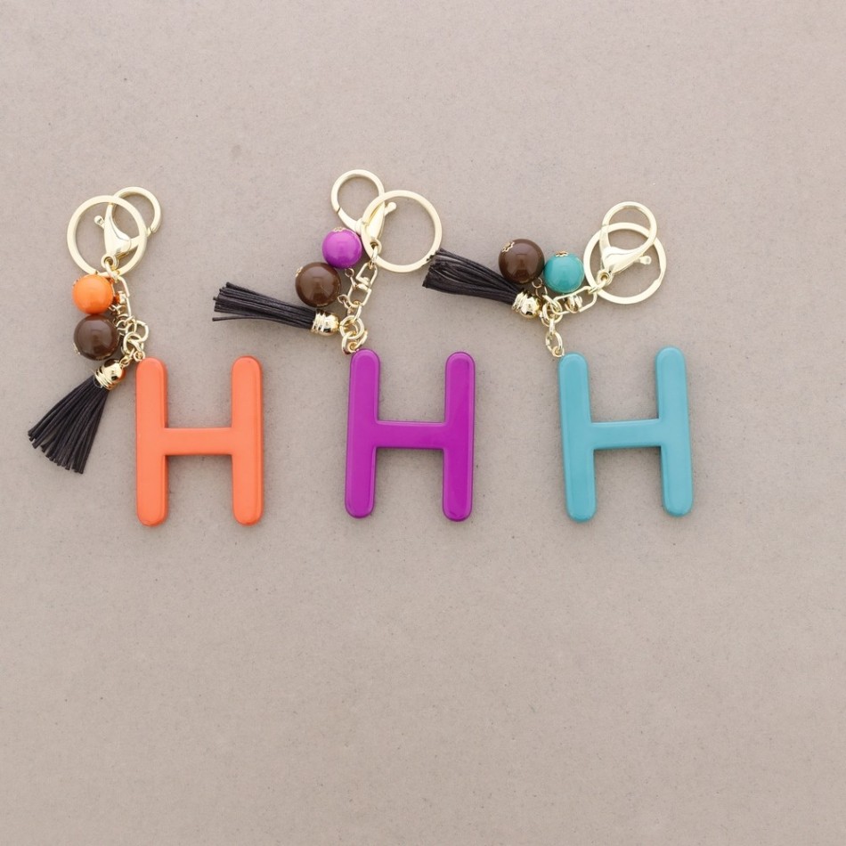 RESIN INITIAL LETTER H PENDANT KEYCHAIN