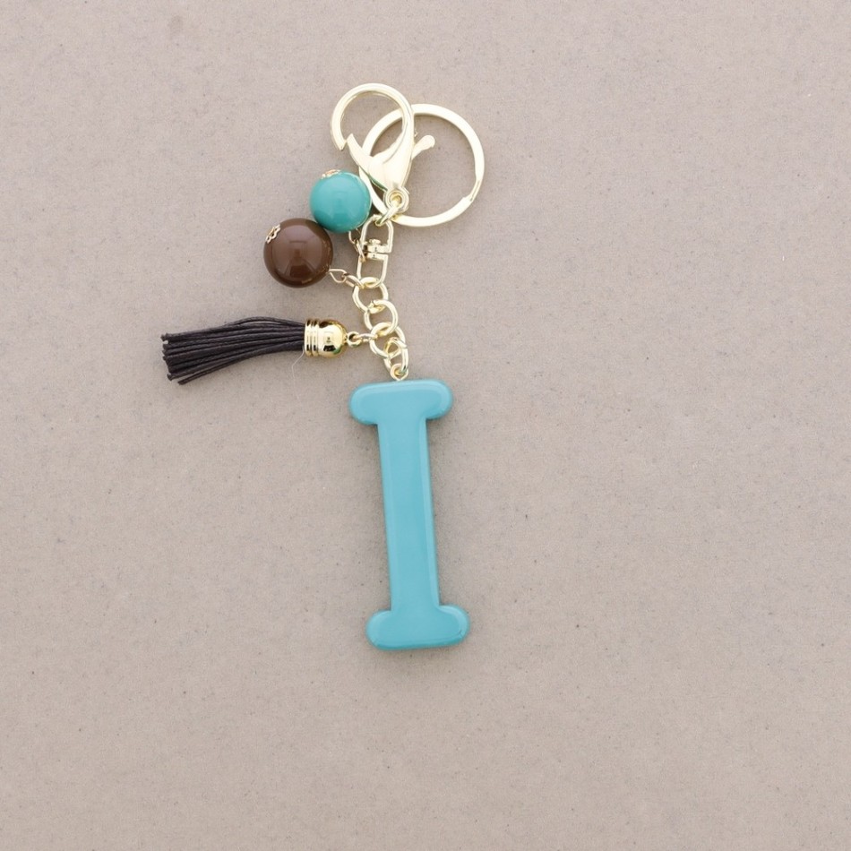 KEYCHAIN PENDANT INITIAL LETTER I RESIN