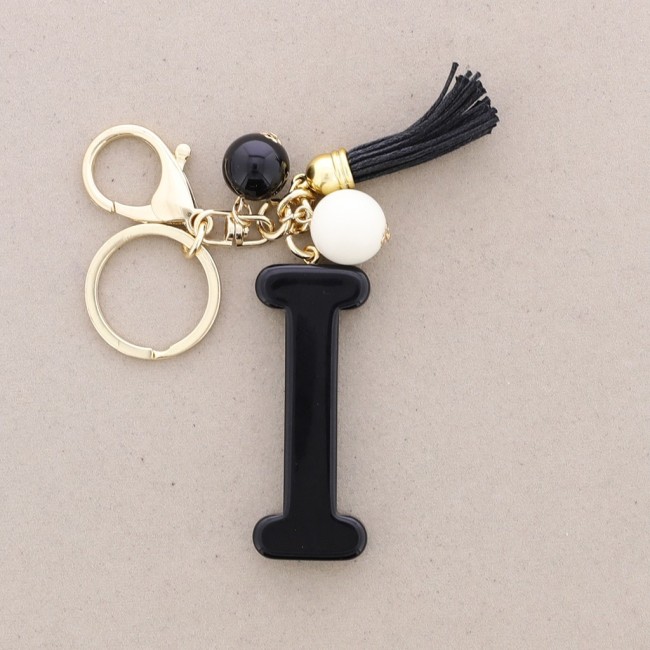 KEYCHAIN PENDANT INITIAL LETTER I RESIN
