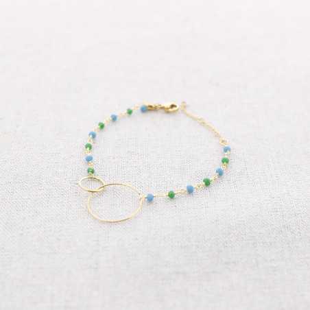 3 MILES GOLD PLATED BRACELET WITH 2MM FACETED CRYSTALS