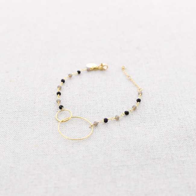 3 MILES GOLD PLATED BRACELET WITH 2MM FACETED CRYSTALS