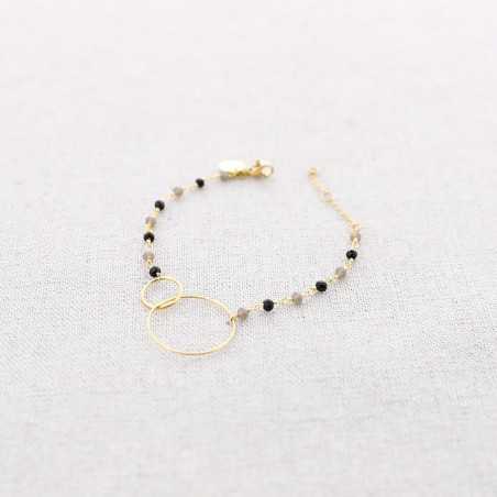 3 MILES GOLD PLATED BRACELET WITH 2MM FACETED CRYSTALS