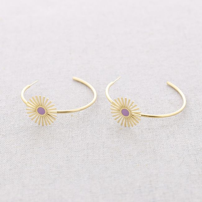 SUN ENAMEL ADJUSTABLE STEEL EARRINGS
