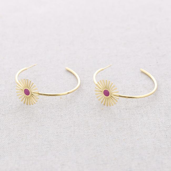 SUN ENAMEL ADJUSTABLE STEEL EARRINGS