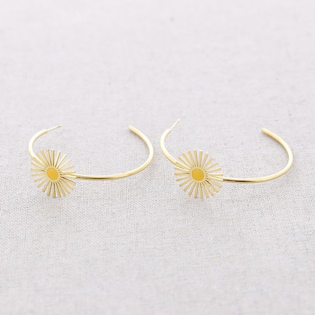 SUN ENAMEL ADJUSTABLE STEEL EARRINGS