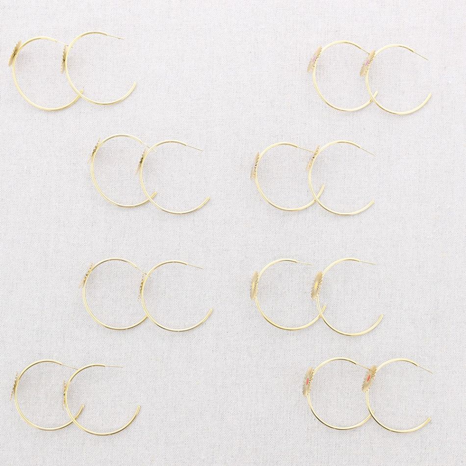 SUN ENAMEL ADJUSTABLE STEEL EARRINGS