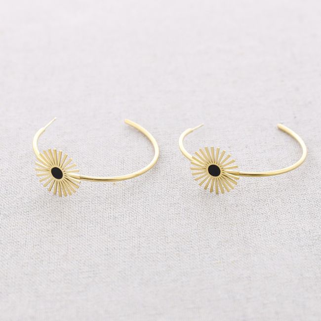 PENDIENTES ACERO AJUSTABLE SOL ESMALTE