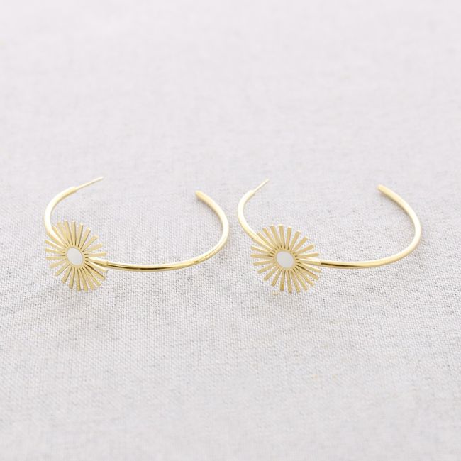 SUN ENAMEL ADJUSTABLE STEEL EARRINGS