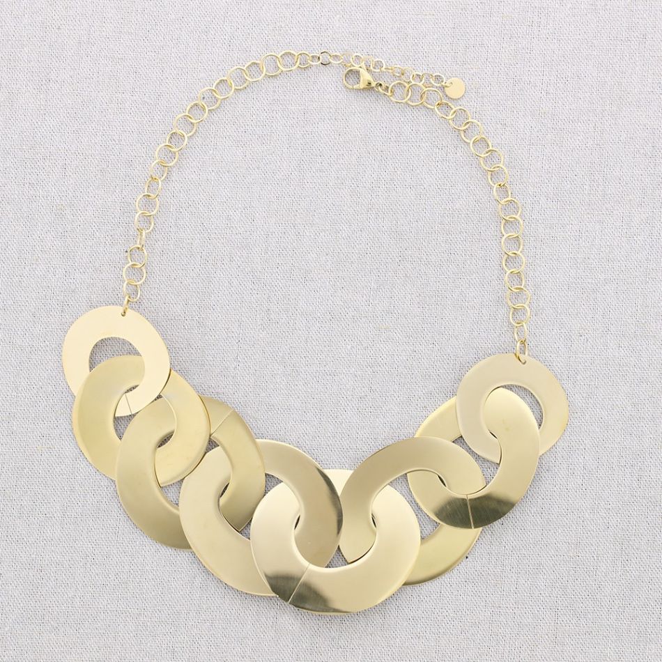 STEEL NECKLACE WITH INTERLOCKED LINKS
