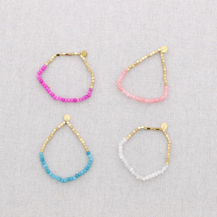 PULSERA ELÁSTICA ACERO PIEDRAS 2