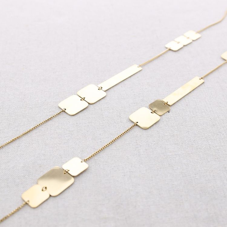 COLLAR LARGO ACERO FORMAS GEOMÉTRICAS