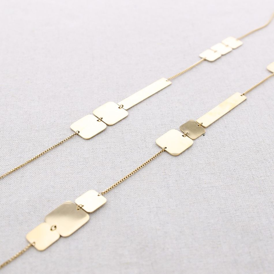 COLLAR LARGO ACERO FORMAS GEOMÉTRICAS