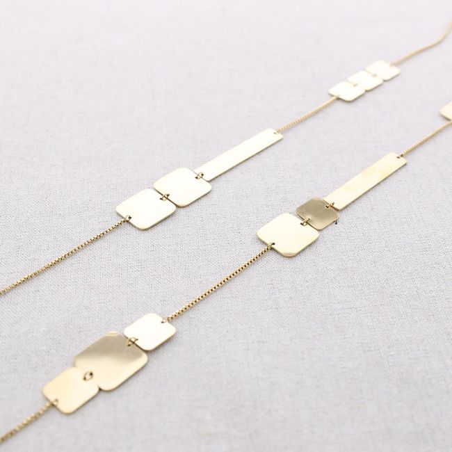 COLLAR LARGO ACERO FORMAS GEOMÉTRICAS