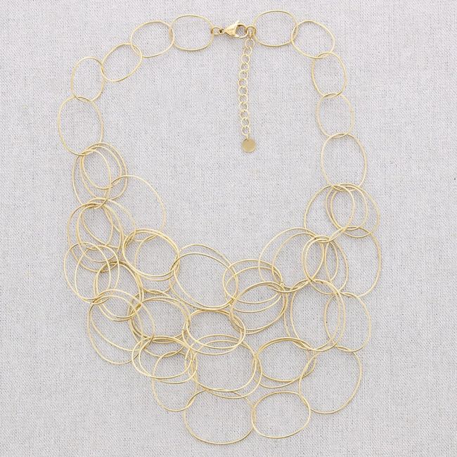 STEEL LINK BIB NECKLACE