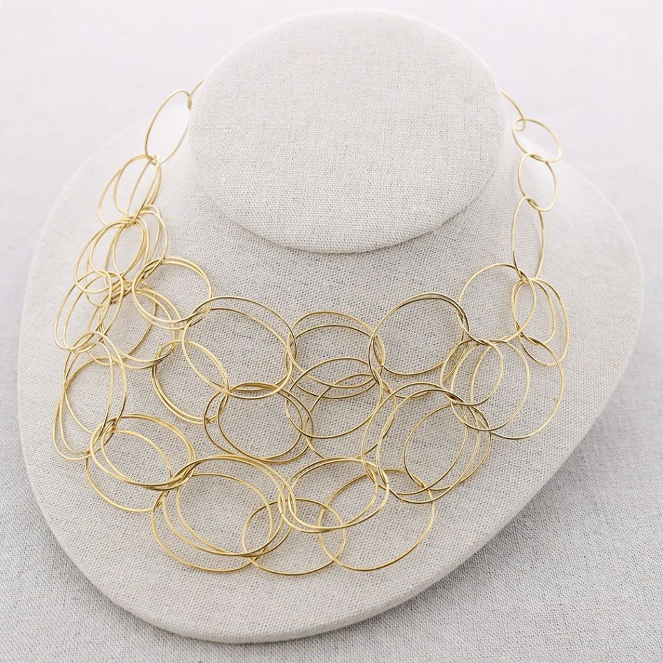STEEL LINK BIB NECKLACE