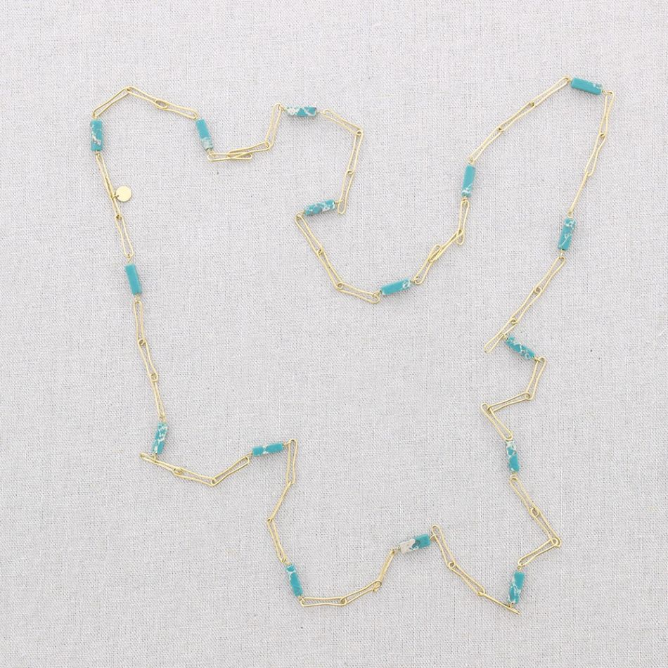 COLLAR LARGO ACERO PIEDRAS