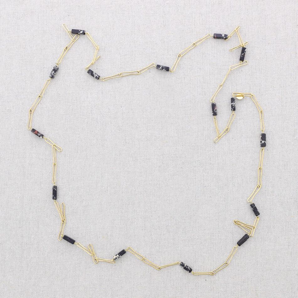 COLLAR LARGO ACERO PIEDRAS