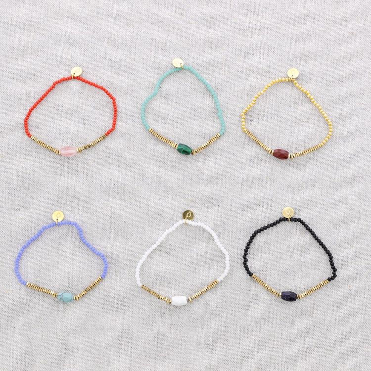 PULSERA ELÁSTICA ACERO PIEDRAS 2