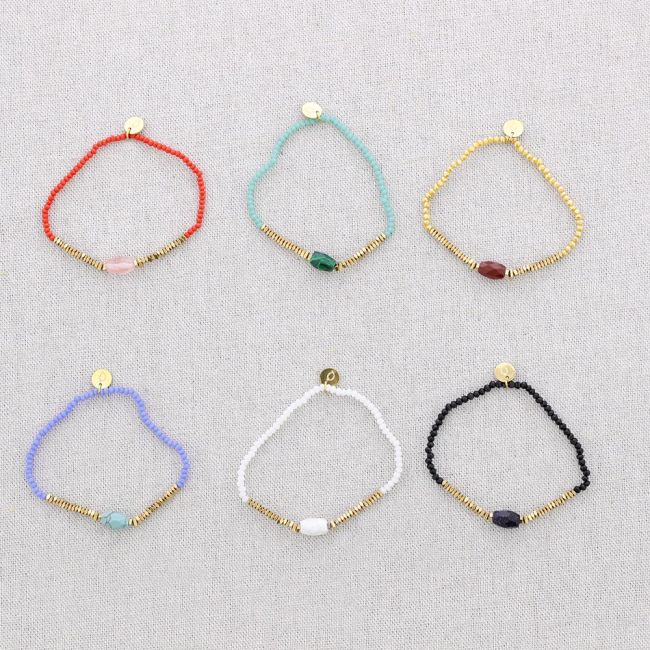 PULSERA ELÁSTICA ACERO PIEDRAS