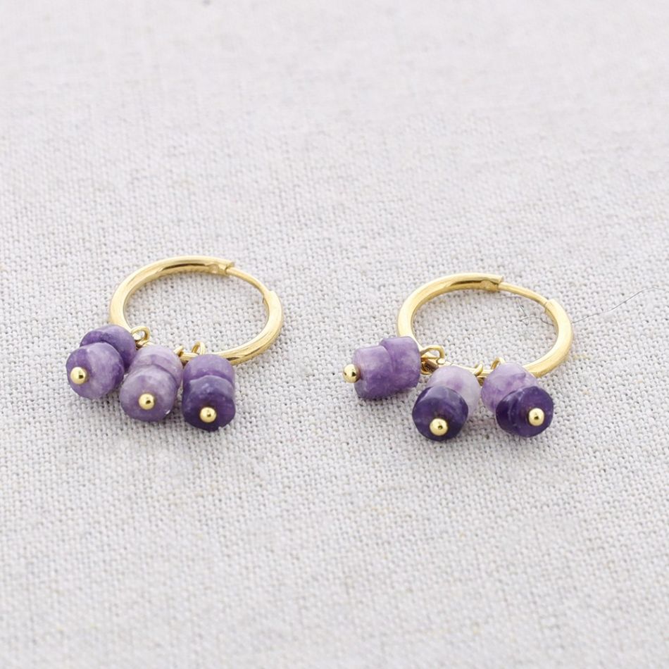 PENDIENTES ACERO ARO PIEDRAS