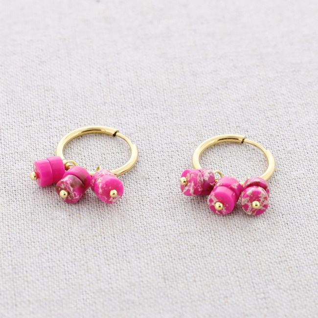 PENDIENTES ACERO ARO PIEDRAS