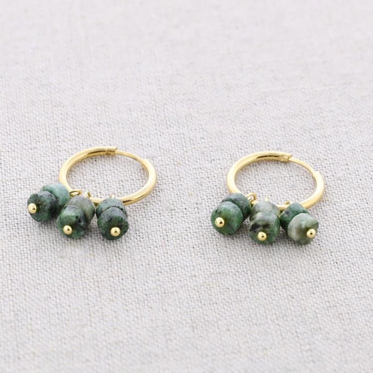 PENDIENTES ACERO ARO PIEDRAS