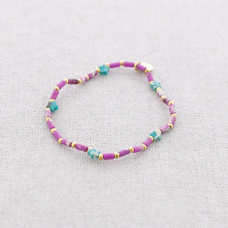 STEEL ELASTIC BRACELET WITH STAR STONES