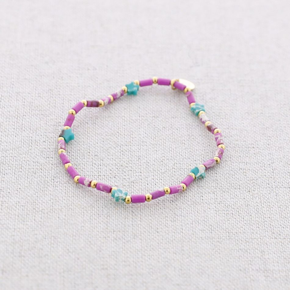 PULSERA ELÁSTICA ACERO PIEDRAS ESTRELLAS