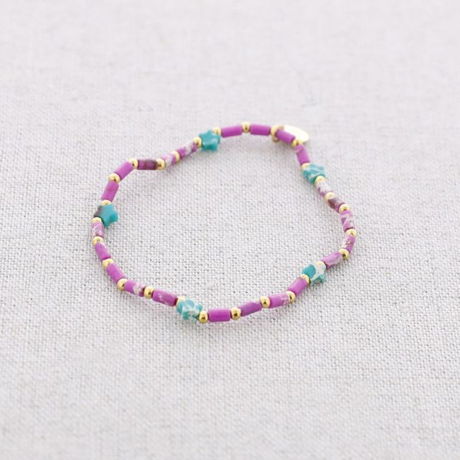 PULSERA ELÁSTICA ACERO PIEDRAS ESTRELLAS