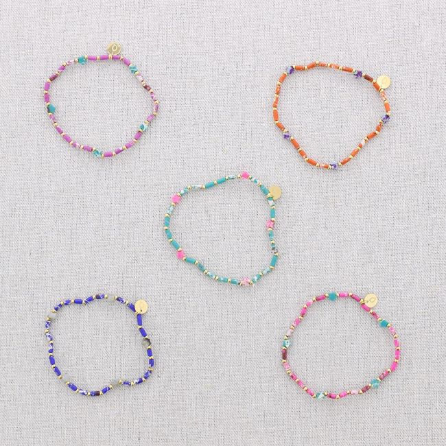 PULSERA ELÁSTICA ACERO PIEDRAS ESTRELLAS
