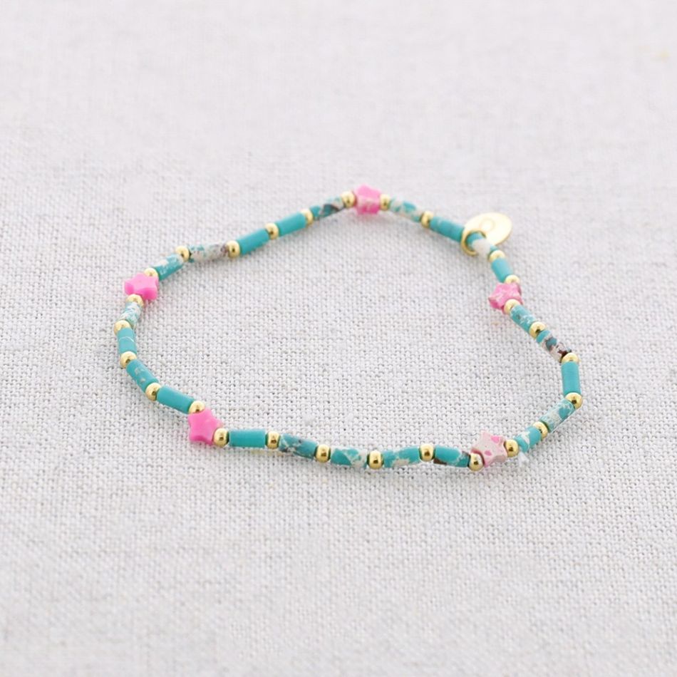 PULSERA ELÁSTICA ACERO PIEDRAS ESTRELLAS