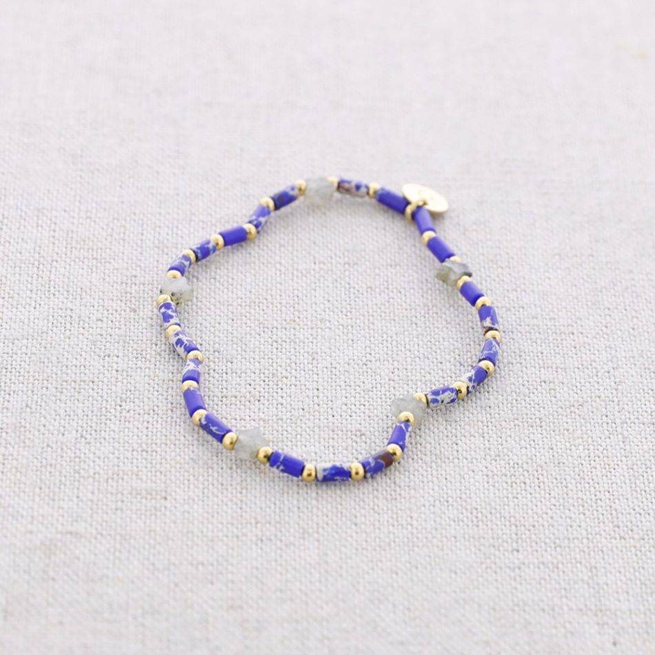 PULSERA ELÁSTICA ACERO PIEDRAS ESTRELLAS