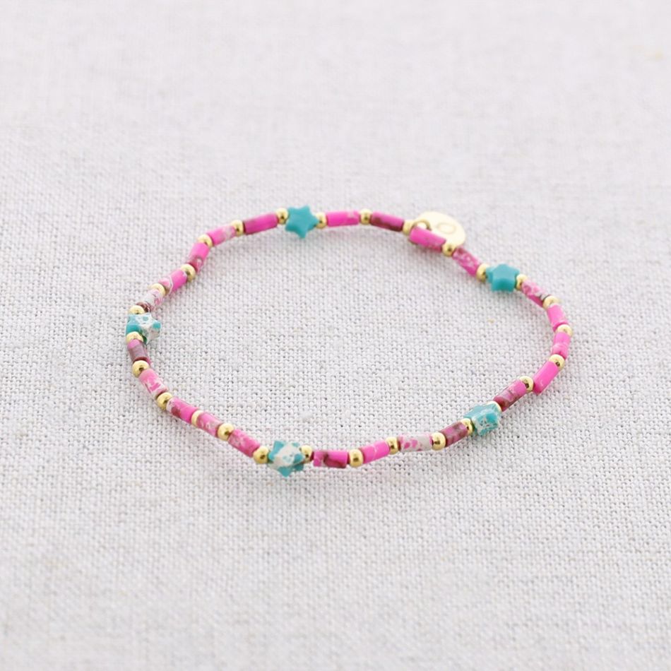 PULSERA ELÁSTICA ACERO PIEDRAS ESTRELLAS