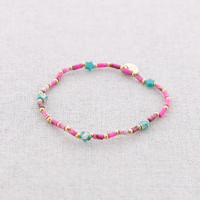 PULSERA ELÁSTICA ACERO PIEDRAS ESTRELLAS